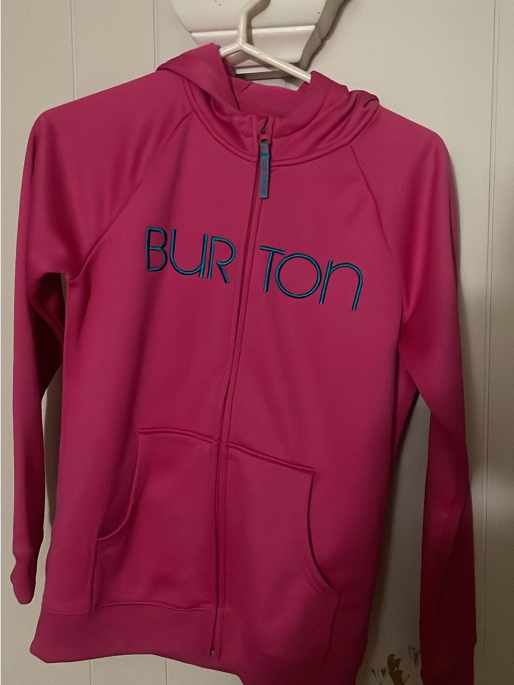 Burton Hot Pink Full-Zip Hooded Jacket with Teal Logo